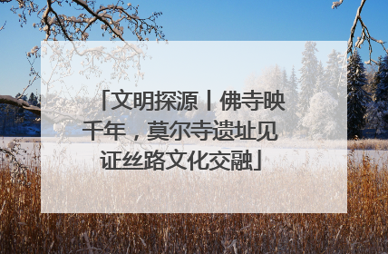 文明探源丨佛寺映千年，莫尔寺遗址见证丝路文化交融